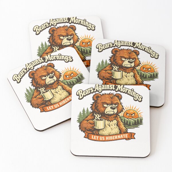 Item preview, Bears Against Mornings Let Us Hibernate Grumpy Coffee Lover designed and sold by Pawsome Quotes.