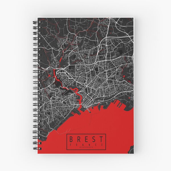 Artikelvorschau, Stadtplan von Brest in der Bretagne, Frankreich - Orientalisch entworfen und verkauft von deMAP.