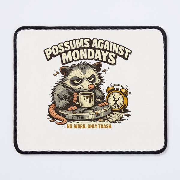 Item preview, Possums Against Mondays No Work Only Trash Funny Opossum Coffee Anti Work designed and sold by Pawsome Quotes.