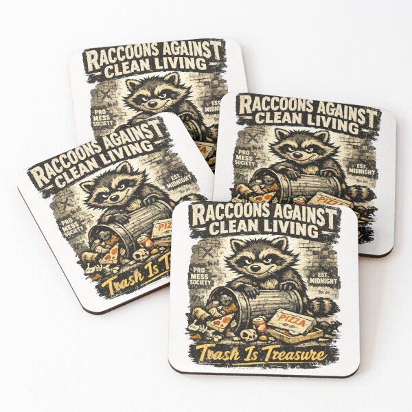 Item preview, Raccoons Against Clean Living Pro Mess Society Trash Is Treasure Funny Raccoon Lover designed and sold by Pawsome Quotes.