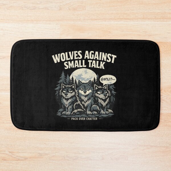 Item preview, Wolves Against Small Talk Pack Over Chatter Introvert Anti Social Wolf Lover Quiet Person designed and sold by Pawsome Quotes.