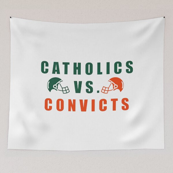 Item preview, Catholics Vs. Convicts Retro Distressed Style 1988 Football Game designed and sold by jimfarrepo.