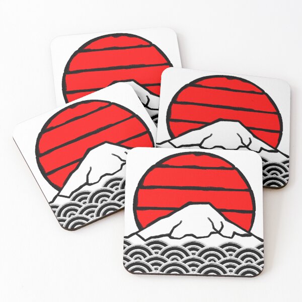 Item preview, Fuji HiNoMaru Waves White_BG designed and sold by LindenmannArts.