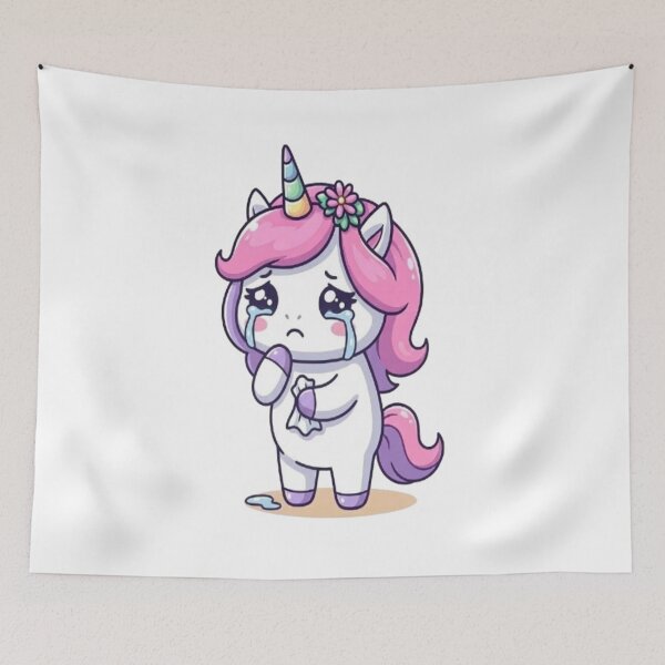 Item preview, Kawaii Sad Crying Unicorn designed and sold by Ella_Sketch.