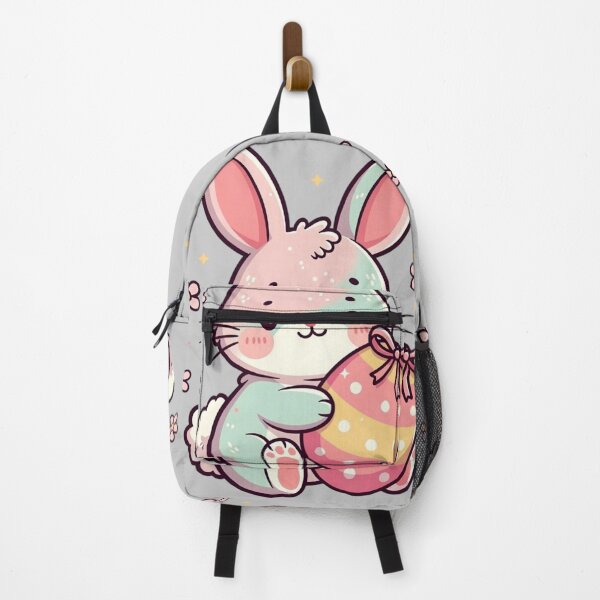 Item preview, Kawaii Easter Bunny with Pastel Egg – Cute Spring Bunny Art designed and sold by PixelVibe782.