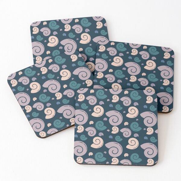 Item preview, Seamless Seashell Pattern on Deep Blue Background designed and sold by Pevkay97.