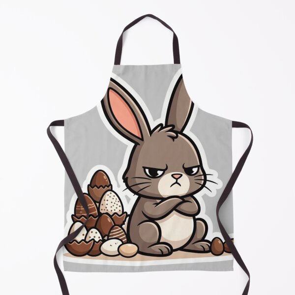 Item preview, Grumpy Easter Bunny with Chocolate Eggs – Funny Easter Cartoon designed and sold by PixelVibe782.