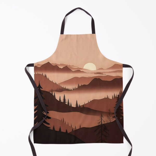 Item preview, Rustic Mountain Sunset Forest Silhouette Boho Wall Art designed and sold by LuxeBuzz.