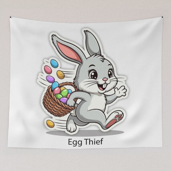 Item preview, Sneaky Easter Bunny “Egg Thief” – Funny Cartoon Bunny designed and sold by PixelVibe782.