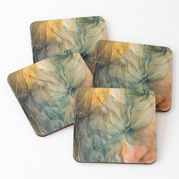 Item preview, Pastel Blue-Green, Yellow, And Pink Abstract Floral  designed and sold by DEC02.
