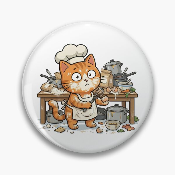 Item preview, Orange Cat Cooking Disaster in Kitchen designed and sold by VisioraCreative.