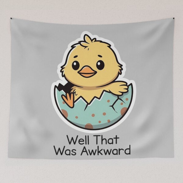 Item preview, Funny Easter Chick “Well That Was Awkward” – Cute Cartoon Chick designed and sold by PixelVibe782.