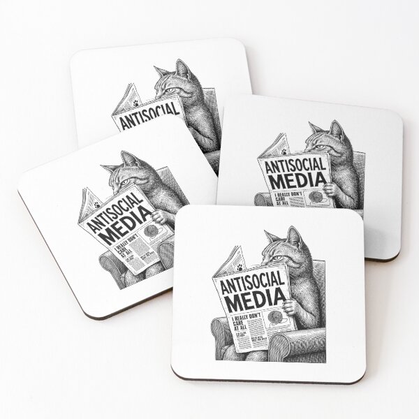 Item preview, Funny Cat Antisocial Media Newspaper Headline Feline designed and sold by GrandeDuc.