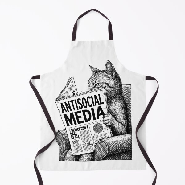 Item preview, Funny Cat Antisocial Media Newspaper Headline Feline designed and sold by GrandeDuc.