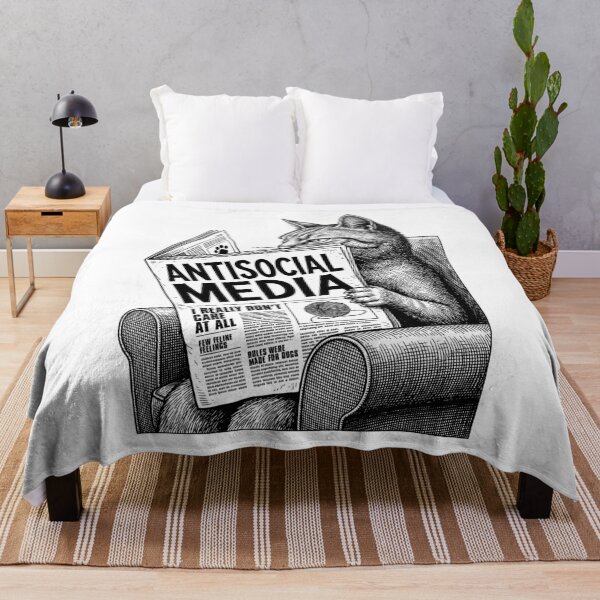 Item preview, Funny Cat Antisocial Media Newspaper Headline Feline designed and sold by GrandeDuc.