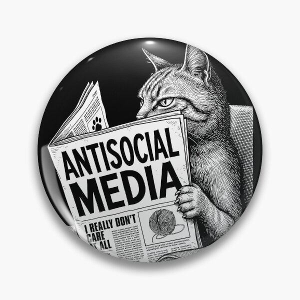 Item preview, Funny Cat Antisocial Media Newspaper Headline Feline designed and sold by GrandeDuc.