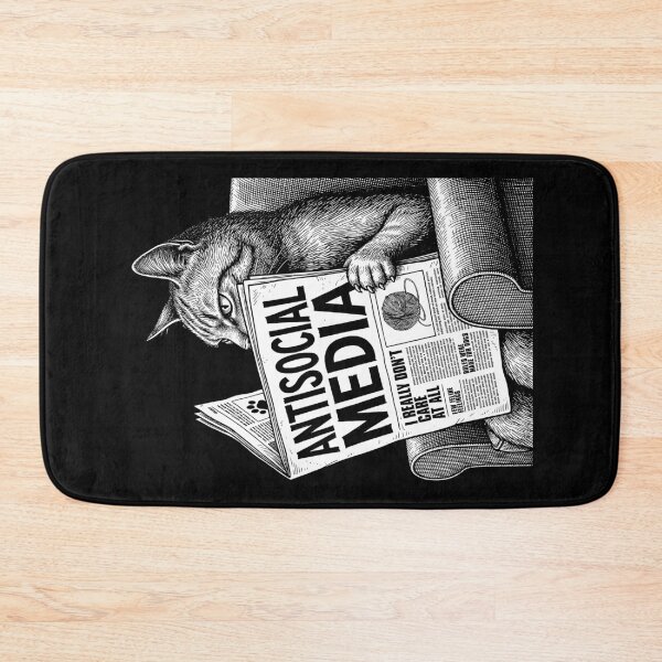 Item preview, Funny Cat Antisocial Media Newspaper Headline Feline designed and sold by GrandeDuc.