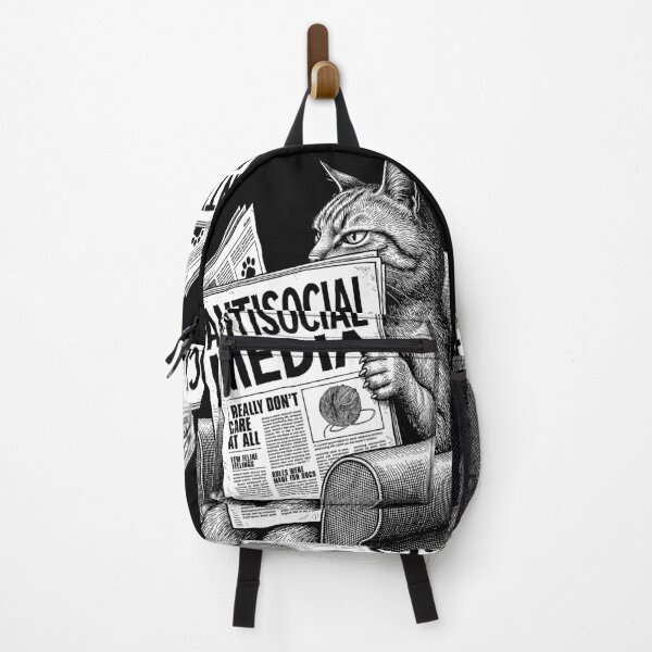 Item preview, Funny Cat Antisocial Media Newspaper Headline Feline designed and sold by GrandeDuc.
