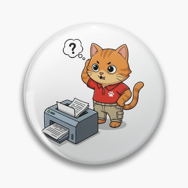 Item preview, Orange Cat Confused by Printer Error designed and sold by VisioraCreative.
