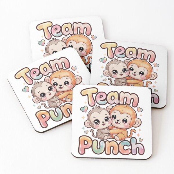Item preview, Team Punch – Kawaii Watercolor Grey & Orange Baby Monkey Duo Tee | BFF Shirt designed and sold by DarylWelsh2024.