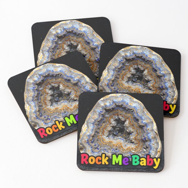 Item preview, rock me baby geode colorful typographic geological design designed and sold by SmashingDeals.