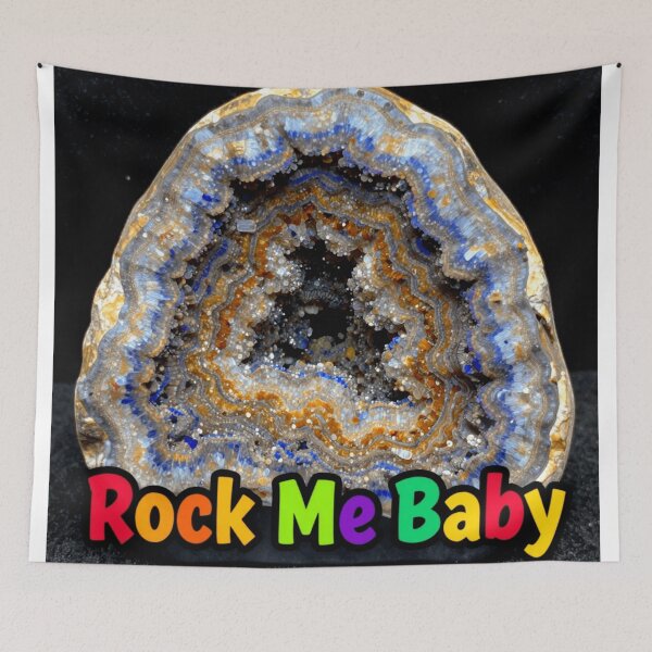 Item preview, rock me baby geode colorful typographic geological design designed and sold by SmashingDeals.