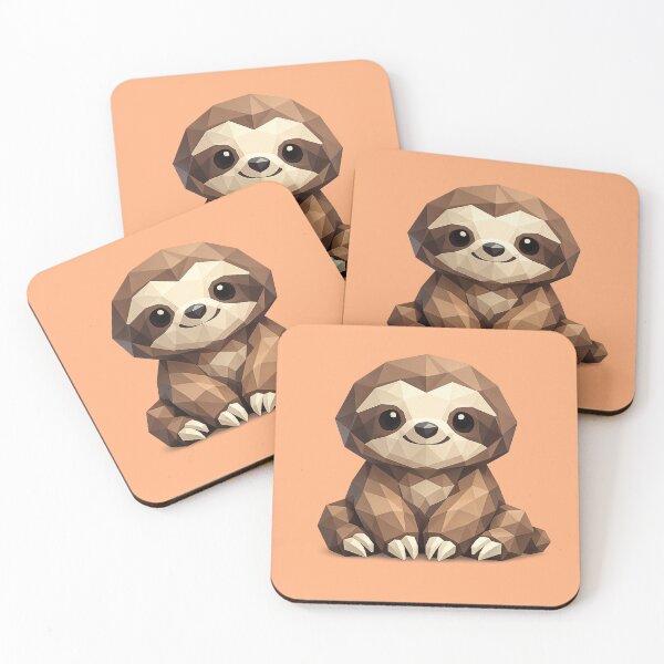 Item preview, Cute Low Poly Geometric Sloth Illustration designed and sold by AndreBarnard.