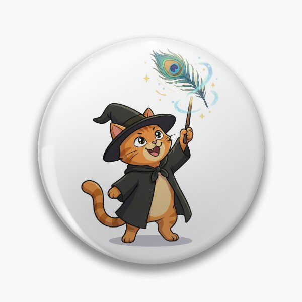 Item preview, Wizard Orange Cat Casting Feather Magic designed and sold by VisioraCreative.