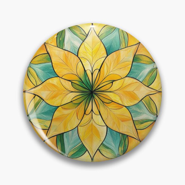 Item preview, Jade Lemon Stained Glass Inspired Mosaic Mandala Pattern designed and sold by GrinGalore.