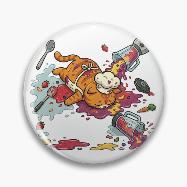 Item preview, Orange Cat Trapped in Food Mess designed and sold by VisioraCreative.