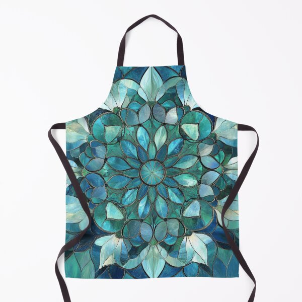 Item preview, Blue Mint Green Stained Glass Inspired Mosaic Mandala Pattern designed and sold by GrinGalore.