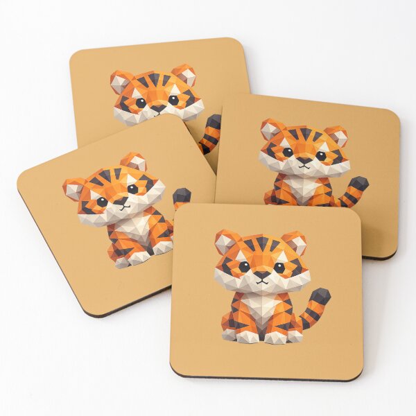 Item preview, Cute Low Poly Geometric Tiger Illustration designed and sold by AndreBarnard.