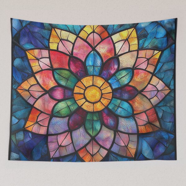 Item preview, Stained Glass Bright Colorful Inspired Mosaic Mandala Pattern designed and sold by GrinGalore.