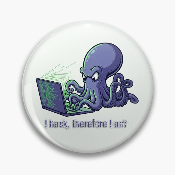 Item preview, I Hack Therefore I Am - Octopus Hacker Cyber Security Art designed and sold by Valeriia_Isaieva.
