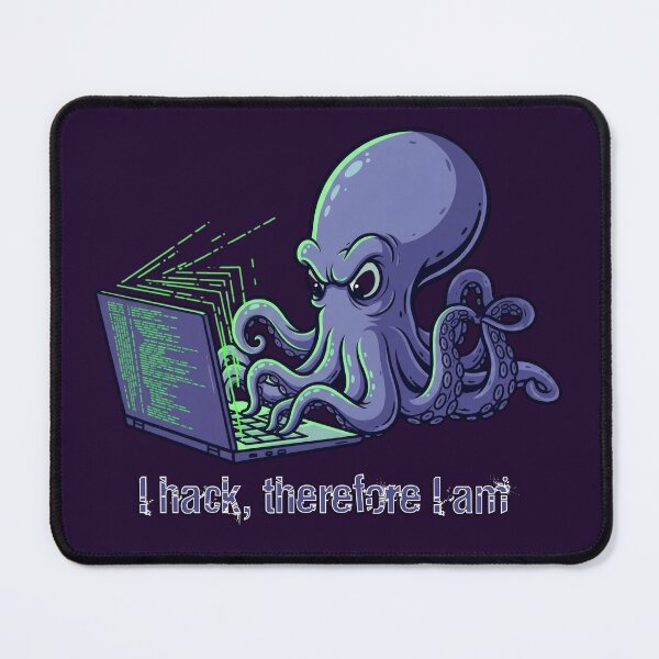 Item preview, I Hack Therefore I Am - Octopus Hacker Cyber Security Art designed and sold by Valeriia_Isaieva.