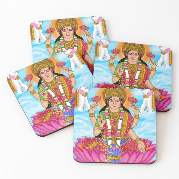 Item preview, Mahalakshmi Spiritual Artwork – Hindu Goddess Wealth Illustration designed and sold by Harshit_Digital_Arts.