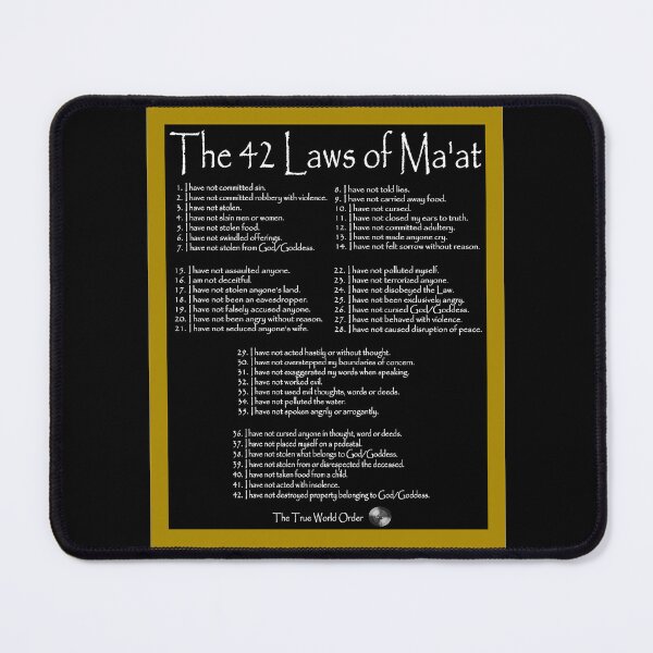 Item preview, 42 Laws of Ma'at Black Gold, The True World Order designed and sold by The True World Order.