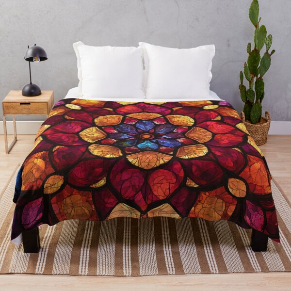Item preview, Stained Glass Bright Amber Inspired Mosaic Mandala Pattern designed and sold by GrinGalore.