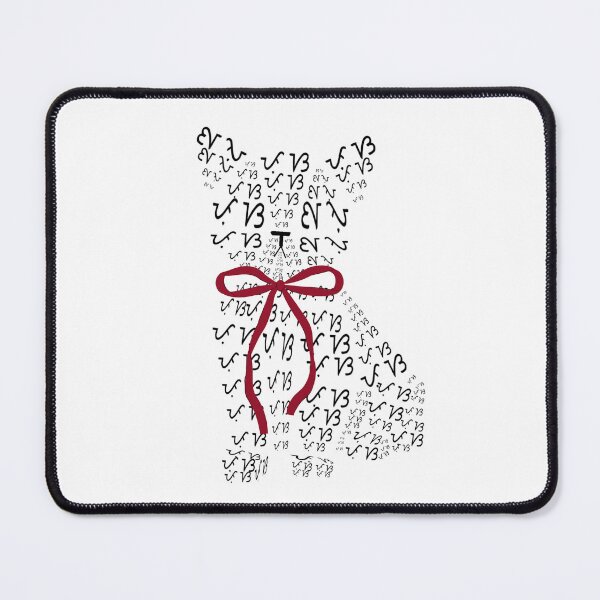 Item preview, Calligram: Cat Calligram in Baybayin/Alibata text with red ribbon designed and sold by CrafterCrow.