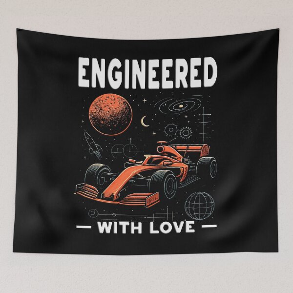 Item preview, Engineered With Love  Formula Racing Space Tech  Race Car Engineer Motorsport Science racing team engineers space lovers space exploration designed and sold by Jt41.