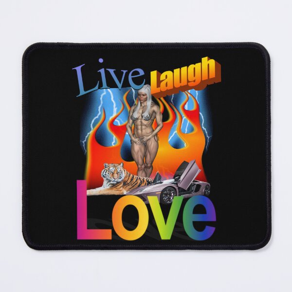 Item preview, Live Laugh Love - Very Cool Tiger Car And Lady Flames And Lightning All In One designed and sold by blueversion.