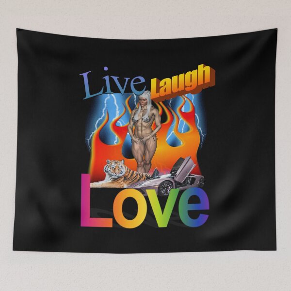 Item preview, Live Laugh Love - Very Cool Tiger Car And Lady Flames And Lightning All In One designed and sold by blueversion.