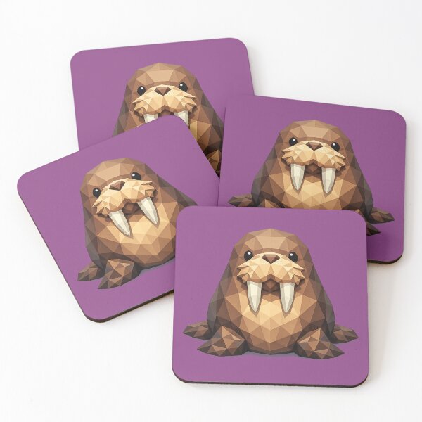 Item preview, Cute Low Poly Geometric Walrus Illustration designed and sold by AndreBarnard.