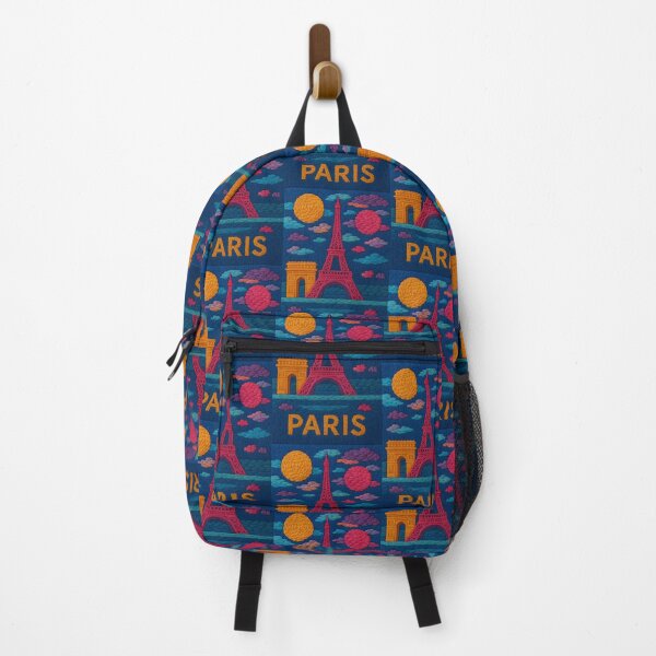 Item preview, Paris Faux Wool Art – Eiffel Tower Arc de Triomphe Knitted Style Travel Illustration designed and sold by TheTrendsDesk.
