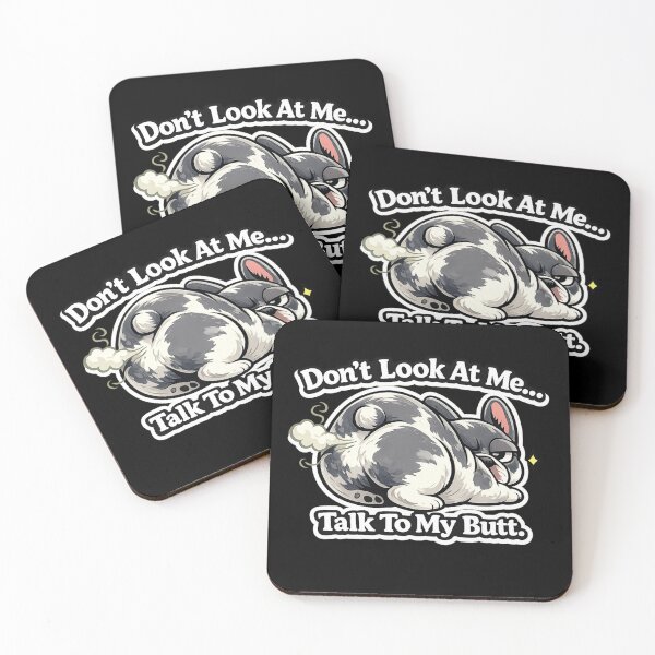Item preview, Funny French Bulldog Cow Print Sticker – “Don’t Look At Me… Talk To My Butt” Cute Blue Frenchie Meme designed and sold by Frenchie Fever.