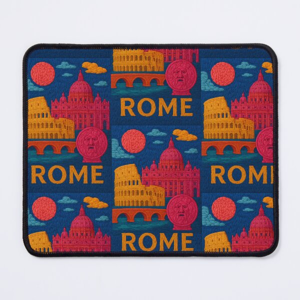Item preview, Rome Faux Wool Art – Colosseum Vatican St Peter’s Knitted Style Travel Illustration designed and sold by TheTrendsDesk.