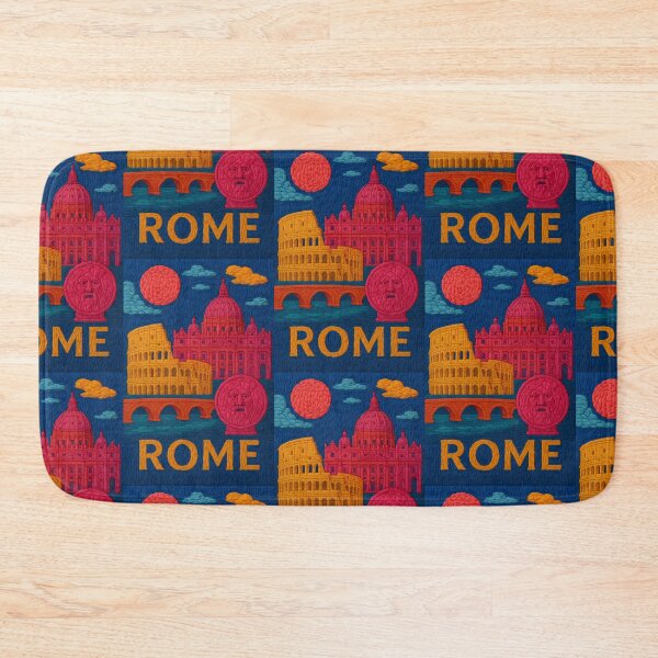 Item preview, Rome Faux Wool Art – Colosseum Vatican St Peter’s Knitted Style Travel Illustration designed and sold by TheTrendsDesk.