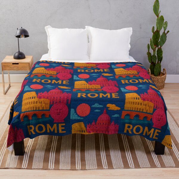 Item preview, Rome Faux Wool Art – Colosseum Vatican St Peter’s Knitted Style Travel Illustration designed and sold by TheTrendsDesk.