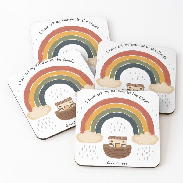 Item preview, Rainbow in the Clouds Genesis 9:13 — Christian Folk Art Kids T-Shirt designed and sold by WicketGate.