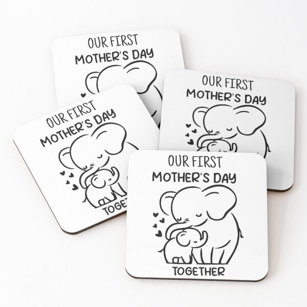 Item preview, Our First Mother’s Day Together - Elephants Line Art designed and sold by Vicky021.